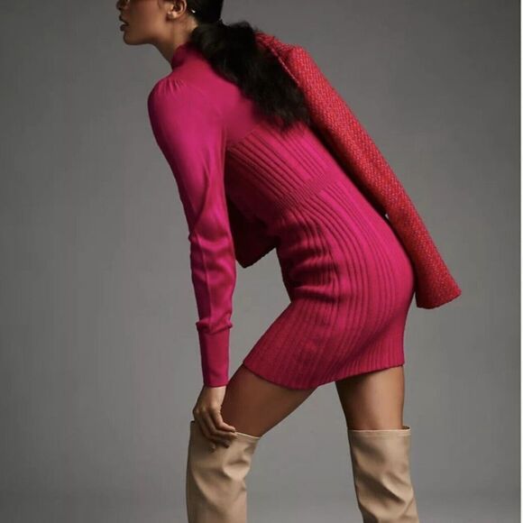 NEW Anthropologie Turtleneck Sweater Dress Size XL - Picture 5 of 11